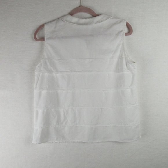 Jaeger Linen Sleeveless Button Down Size 12 (US 10) Tiered - Picture 6 of 10